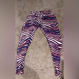 Majestic Vibrant Blue and Red Patterned Leggings